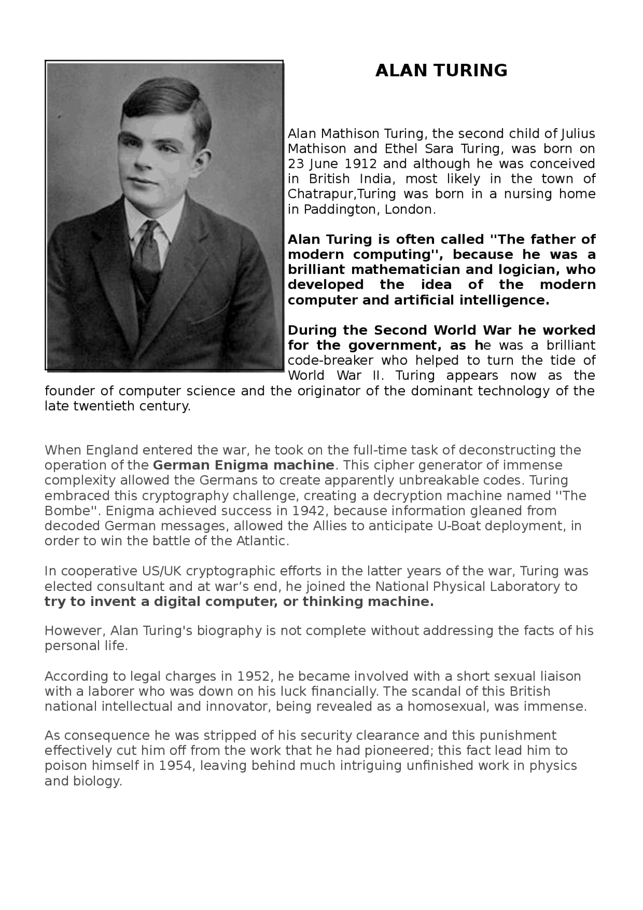  Biografía de Alan Turing